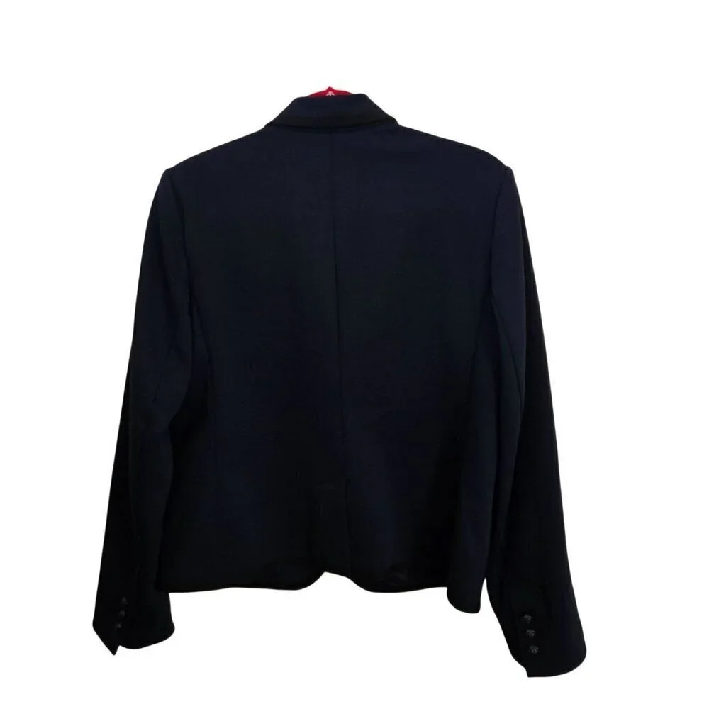 Gap Ponte Academy Blazer Navy Red Polka Dot Cuff Lining Ornate Buttons Size 12